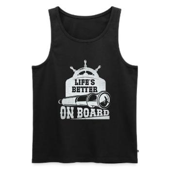 Boat Captain Funny Boat Sailing Lake Boater - Men's Premium Organic Tank Top - black - Front - Michal (187cm)