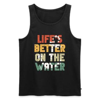 Boat Captain Funny Boat Sailing Lake Boater - Men's Premium Organic Tank Top - black - Front - Michal (187cm)