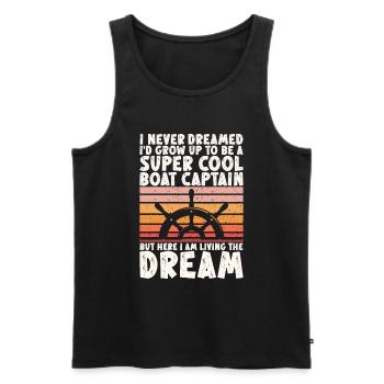 Boat Captain Funny Boat Sailing Lake Boater - Men's Premium Organic Tank Top - black - Front - Michal (187cm)