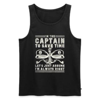 Boat Captain Funny Boat Sailing Lake Boater - Men's Premium Organic Tank Top - black - Front - Michal (187cm)
