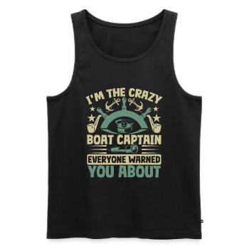 Boat Captain Funny Boat Sailing Lake Boater - Men's Premium Organic Tank Top - black - Front - Michal (187cm)