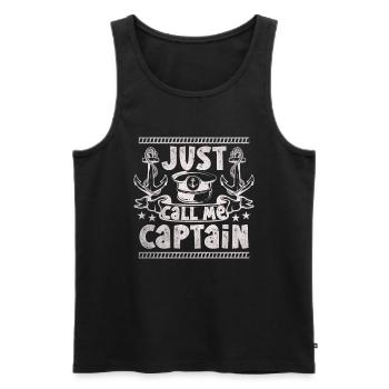 Boat Captain Funny Boat Sailing Lake Boater - Men's Premium Organic Tank Top - black - Front - Michal (187cm)