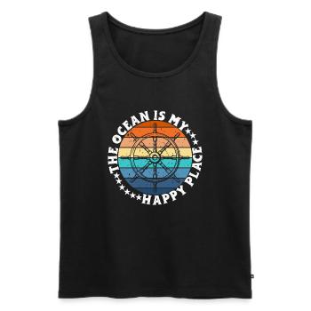 Boat Captain Funny Boat Sailing Lake Boater - Men's Premium Organic Tank Top - black - Front - Michal (187cm)