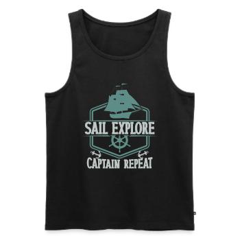 Boat Captain Funny Boat Sailing Lake Boater - Men's Premium Organic Tank Top - black - Front - Michal (187cm)