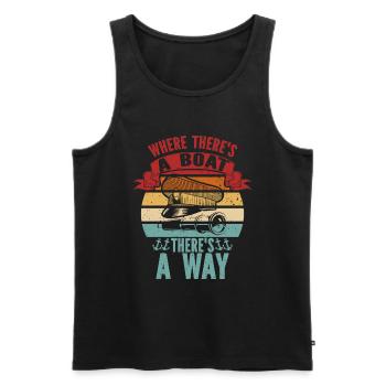 Boat Captain Funny Boat Sailing Lake Boater - Men's Premium Organic Tank Top - black - Front - Michal (187cm)