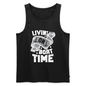 Boat Captain Funny Boat Sailing Lake Boater - Men's Premium Organic Tank Top - black - Front - Michal (187cm)