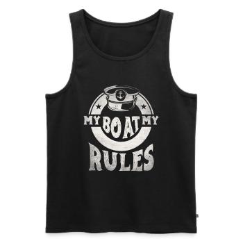 Boat Captain Funny Boat Sailing Lake Boater - Men's Premium Organic Tank Top - black - Front - Michal (187cm)