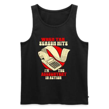 Accounting Secretary of Accountants Accounting - Men's Premium Organic Tank Top - black - Front - AI Model Male 178 light (178cm)