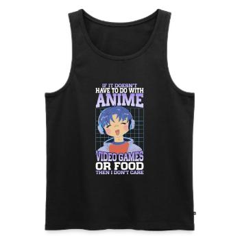 Anime, Jeux vidéo ou food, Manga, Otaku, Japonais - Débardeur bio Premium Homme - noir - Devant - AI Model Male 178 light (178cm)