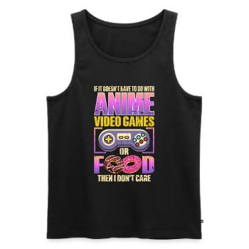 Anime, Jeux vidéo ou food, Manga, Otaku, Japonais - Débardeur bio Premium Homme - noir - Devant - AI Model Male 178 light (178cm)