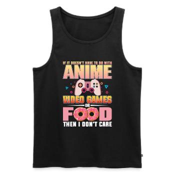 Anime, Jeux vidéo ou food, Manga, Otaku, Japonais - Débardeur bio Premium Homme - noir - Devant - AI Model Male 178 light (178cm)