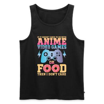 Anime, Jeux vidéo ou food, Manga, Otaku, Japonais - Débardeur bio Premium Homme - noir - Devant - AI Model Male 178 light (178cm)