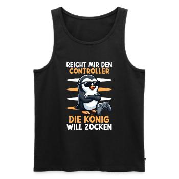 Hands me the controller, the queen wants to play - Men's Premium Organic Tank Top - black - Front - Michal (187cm)
