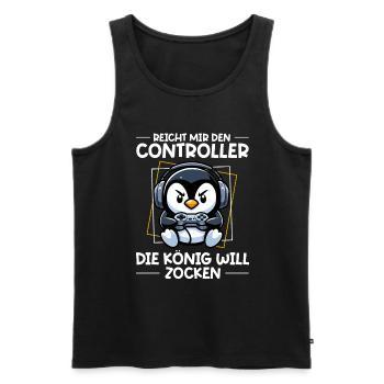 Hands me the controller, the queen wants to play - Men's Premium Organic Tank Top - black - Front - Michal (187cm)