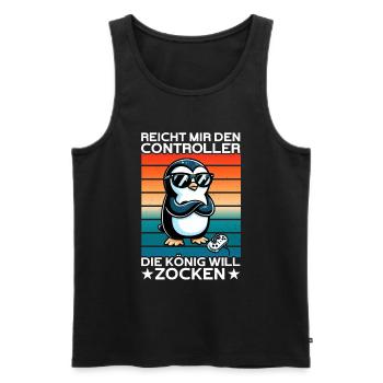 Hands me the controller, the queen wants to play - Men's Premium Organic Tank Top - black - Front - Michal (187cm)