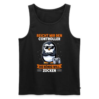 Hands me the controller, the queen wants to play - Men's Premium Organic Tank Top - black - Front - Michal (187cm)