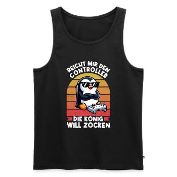 Hands me the controller, the queen wants to play - Men's Premium Organic Tank Top - black - Front - Michal (187cm)