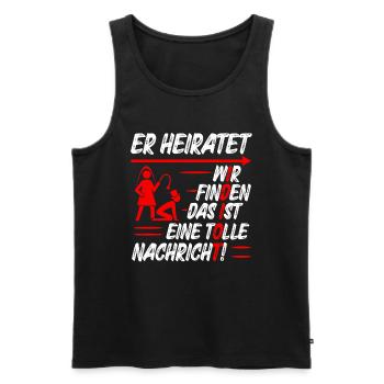 Le marié Funny EVJ - Débardeur bio Premium Homme - noir - Devant - Michal (187cm)