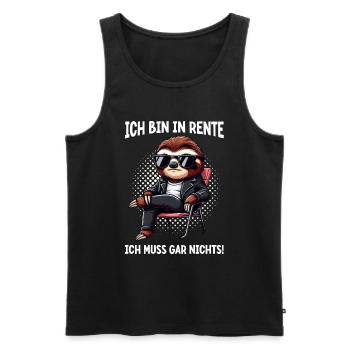 Je suis à la retraite, je n’ai rien à faire de drôle - Débardeur bio Premium Homme - noir - Devant - AI Model Male 178 light (178cm)