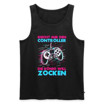 Hands me the controller, the queen wants to play - Men's Premium Organic Tank Top - black - Front - Michal (187cm)