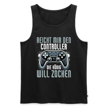 Hands me the controller, the queen wants to play - Men's Premium Organic Tank Top - black - Front - Michal (187cm)