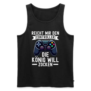 Hands me the controller, the queen wants to play - Men's Premium Organic Tank Top - black - Front - Michal (187cm)