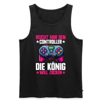 Hands me the controller, the queen wants to play - Men's Premium Organic Tank Top - black - Front - Michal (187cm)
