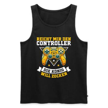 Hands me the controller, the queen wants to play - Men's Premium Organic Tank Top - black - Front - Michal (187cm)
