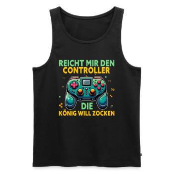 Hands me the controller, the queen wants to play - Men's Premium Organic Tank Top - black - Front - Michal (187cm)
