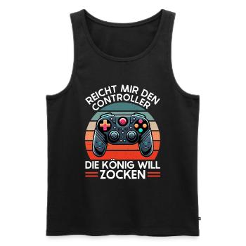 Hands me the controller, the queen wants to play - Men's Premium Organic Tank Top - black - Front - Michal (187cm)