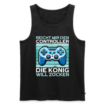 Hands me the controller, the queen wants to play - Men's Premium Organic Tank Top - black - Front - Michal (187cm)