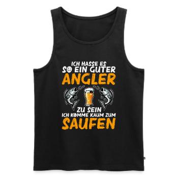 Angler und Bier Lustiges Fischer Hobby - Männer Premium Bio Tank Top - Schwarz - Vorne - AI Model Male 178 light (178cm)