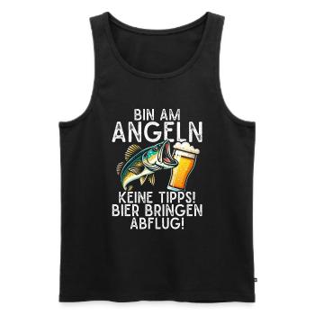 Fishing and Beer Fun Fishing Hobby - Men's Premium Organic Tank Top - black - Front - Michal (187cm)