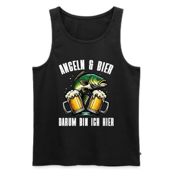 Fishing and Beer Fun Fishing Hobby - Men's Premium Organic Tank Top - black - Front - Michal (187cm)