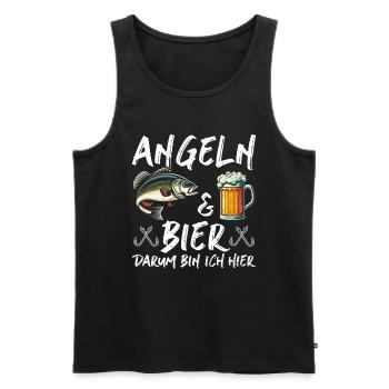 Angler und Bier Lustiges Fischer Hobby - Männer Premium Bio Tank Top - Schwarz - Vorne - AI Model Male 178 light (178cm)