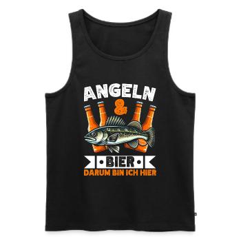 Angler und Bier Lustiges Fischer Hobby - Männer Premium Bio Tank Top - Schwarz - Vorne - AI Model Male 178 light (178cm)