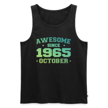 Oktober 1965 - Oktober 1965 Geburtstagsgeschenk - Männer Premium Bio Tank Top - Schwarz - Vorne - Michal (187cm)