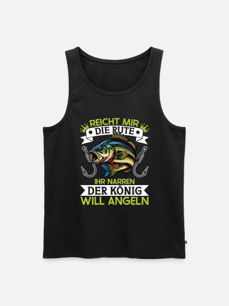 Angler Angelrute Witziges Fischer Hobbyfischer - Männer Premium Bio Tank Top - Schwarz