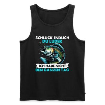 Pêcheur Canne à pêche Drôle Pêcheur Hobby Pêcheur - Débardeur bio Premium Homme - noir - Devant - Michal (187cm)