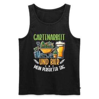 Beer Garden Gardening Allotment Gardener Gardener - Men's Premium Organic Tank Top - black - Front - Michal (187cm)