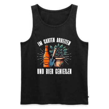 Beer Garden Gardening Allotment Gardener Gardener - Men's Premium Organic Tank Top - black - Front - Michal (187cm)