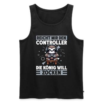 Hands me the controller, the queen wants to play - Men's Premium Organic Tank Top - black - Front - Michal (187cm)