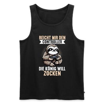 Hands me the controller, the queen wants to play - Men's Premium Organic Tank Top - black - Front - Michal (187cm)