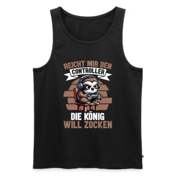 Hands me the controller, the queen wants to play - Men's Premium Organic Tank Top - black - Front - Michal (187cm)