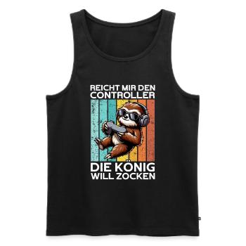 Hands me the controller, the queen wants to play - Men's Premium Organic Tank Top - black - Front - Michal (187cm)