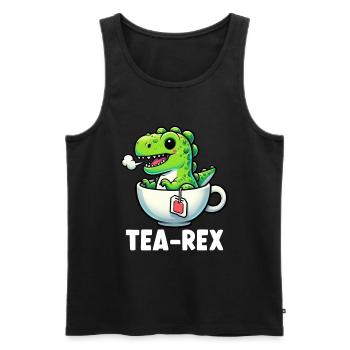 Tea Rex Dinosaur Lover T-Rex Tasse à thé - Débardeur bio Premium Homme - noir - Devant - AI Model Male 178 light (178cm)