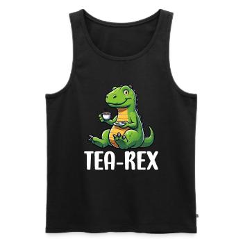 Tea Rex Dinosaur Lover T-Rex Tea Mug - Men's Premium Organic Tank Top - black - Front - Michal (187cm)