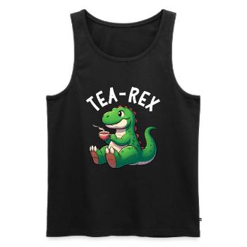 Tee Rex Dinosaurier Liebhaber T-Rex Tea Tasse - Männer Premium Bio Tank Top - Schwarz - Vorne - AI Model Male 178 light (178cm)