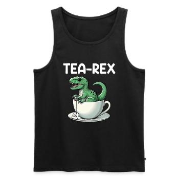 Tea Rex Dinosaur Lover T-Rex Tasse à thé - Débardeur bio Premium Homme - noir - Devant - AI Model Male 178 light (178cm)