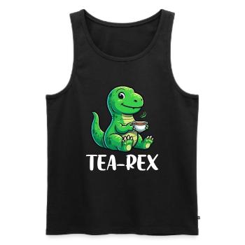 Tea Rex Dinosaur Lover T-Rex Tasse à thé - Débardeur bio Premium Homme - noir - Devant - AI Model Male 178 light (178cm)